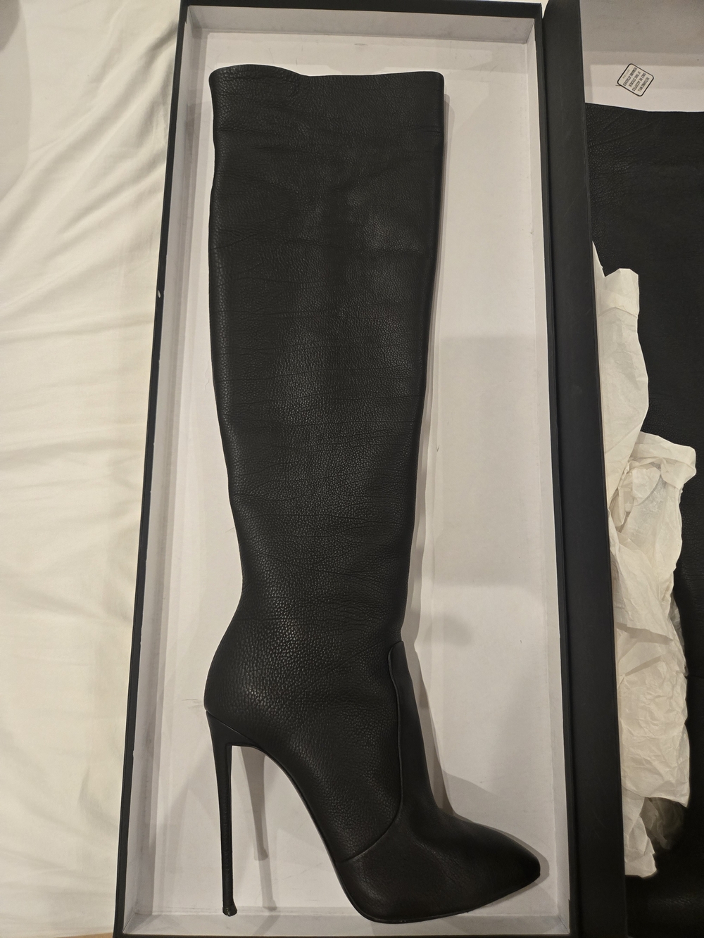 Giuseppe Zanotti Black Leather Over-the-Knee Stiletto Boot 38.5